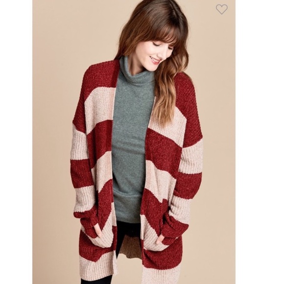 SALE - ONE LEFT* ODDI Chenille Colorblock Cozy Cardigan - Picture 3 of 8